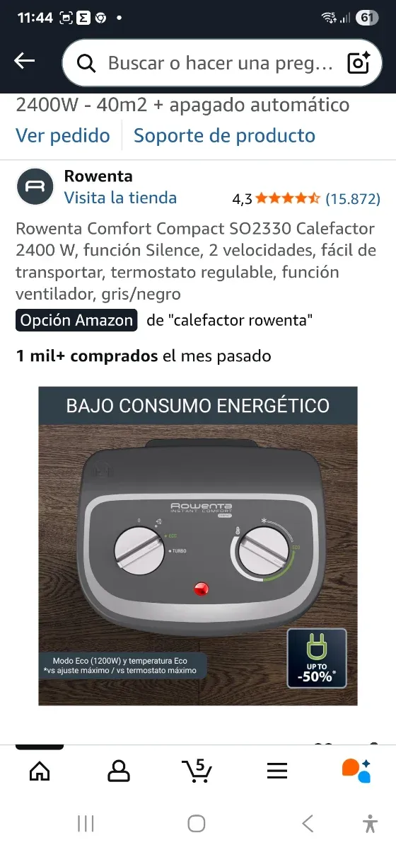 Calefactor Rowenta SO2330 2400W