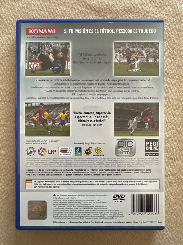 PES 2008 Pro Evolution Soccer PS2 (PAL)
