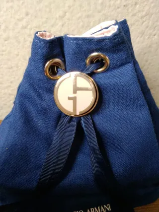 Bolsita Giorgio Armani Azul y Dorada