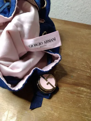 Bolsita Giorgio Armani Azul y Dorada
