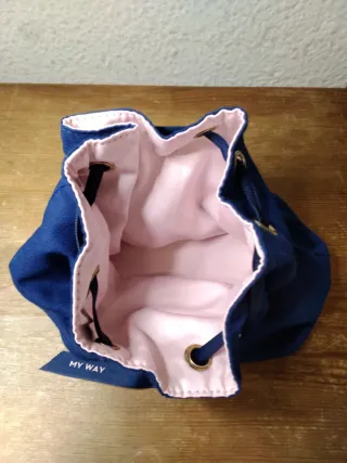 Bolsita Giorgio Armani Azul y Dorada