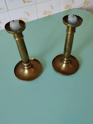 Coppia Candelabri Ottone