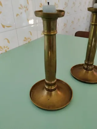 Coppia Candelabri Ottone