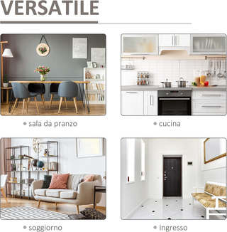 Credenza con 2 Cassetti, Ripiani Aperti e Portabot