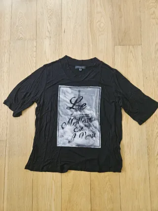 Camiseta Cortefiel manga media negra Talla L