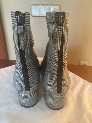 Botines Mango Cuadros Talla 38