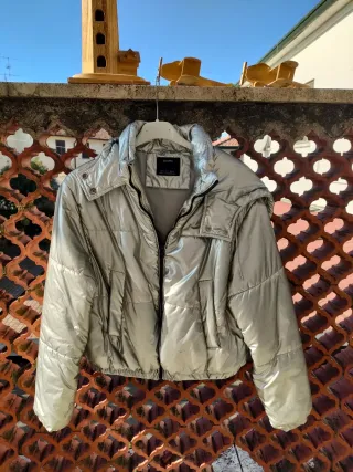 Piumino Bershka Argento Donna