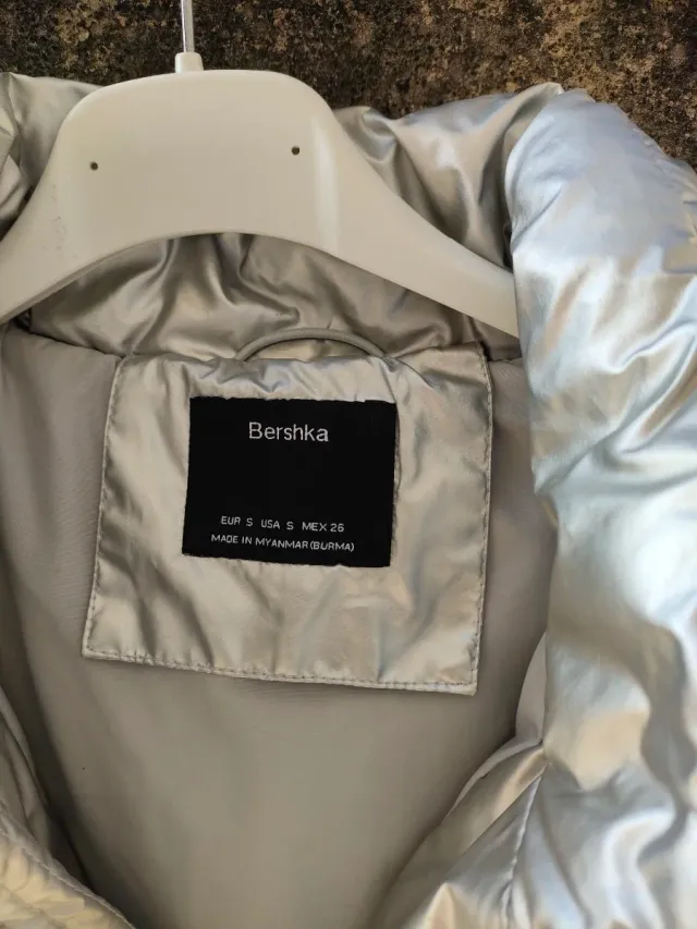 Piumino Bershka Argento Donna