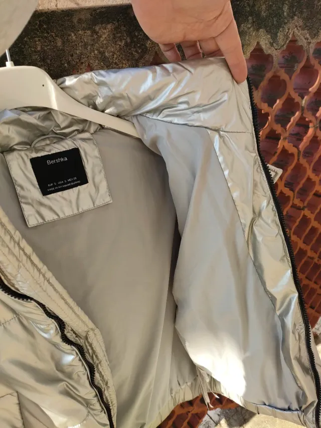 Piumino Bershka Argento Donna