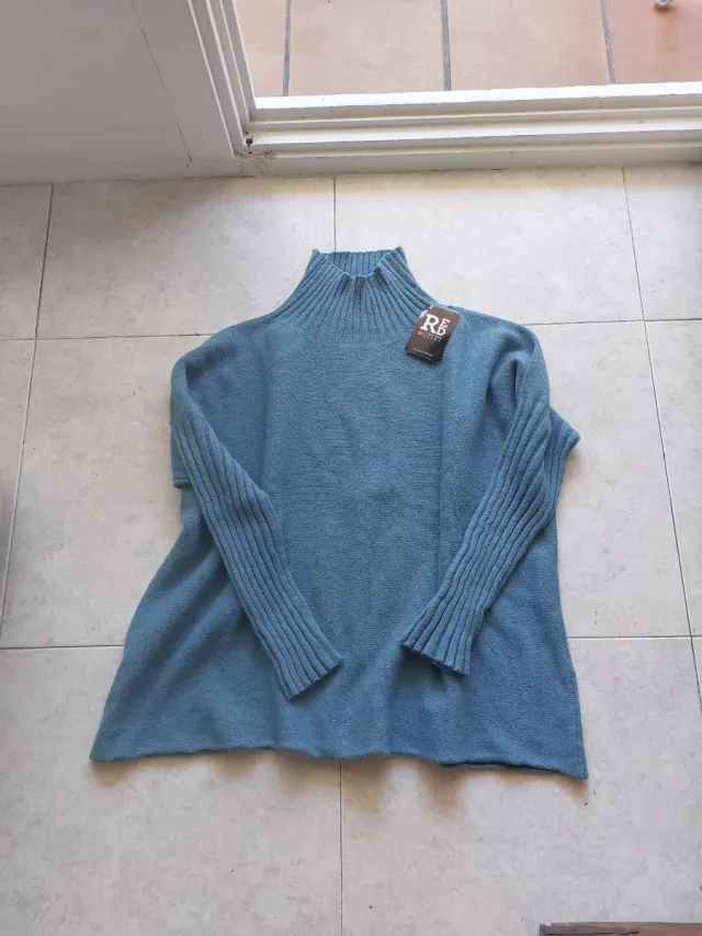 Jersey RB cuello alto azul talla única