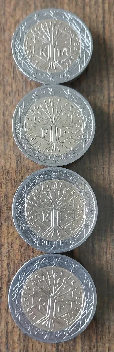 4 Monete da 2 Euro Francia Albero della Vita