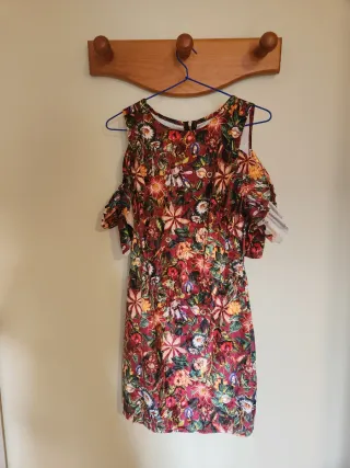 Vestido estampado floral manga corta