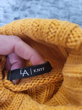 Jersey Cuello Cisne LA KNIT Talla S Mostaza