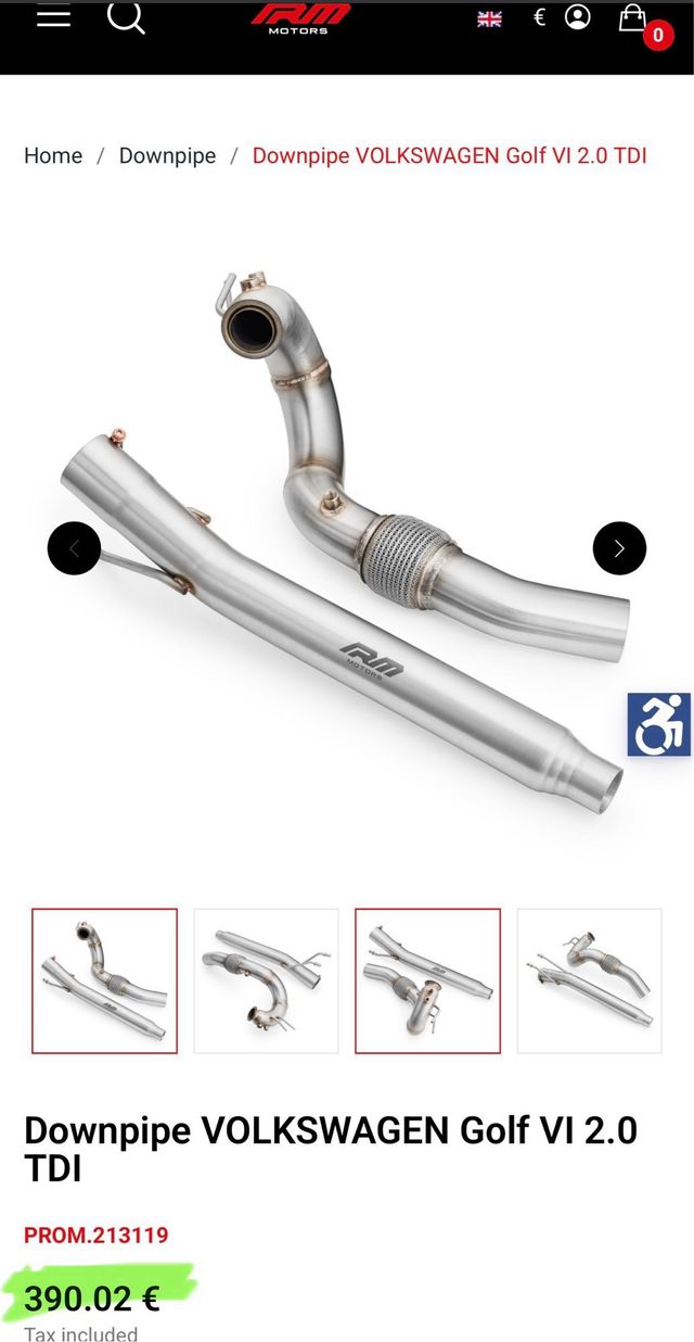 Downpipe Golf 2.0 TDI