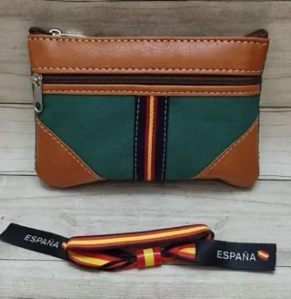 OFERTA! MONEDERO LONA/ PIEL VERDE + REGALO PULSERA
