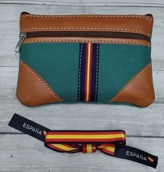 OFERTA! MONEDERO LONA/ PIEL VERDE + REGALO PULSERA
