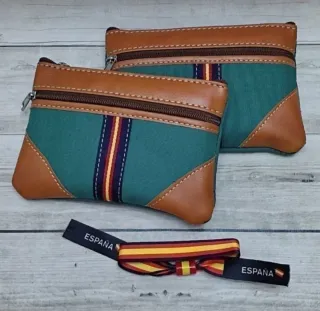 OFERTA! MONEDERO LONA/ PIEL VERDE + REGALO PULSERA