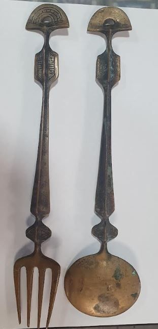 Set 2 Cubiertos Bronce Leonardo Davinci