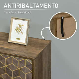 Mobile ingresso/salotto 2 ante legno e metallo