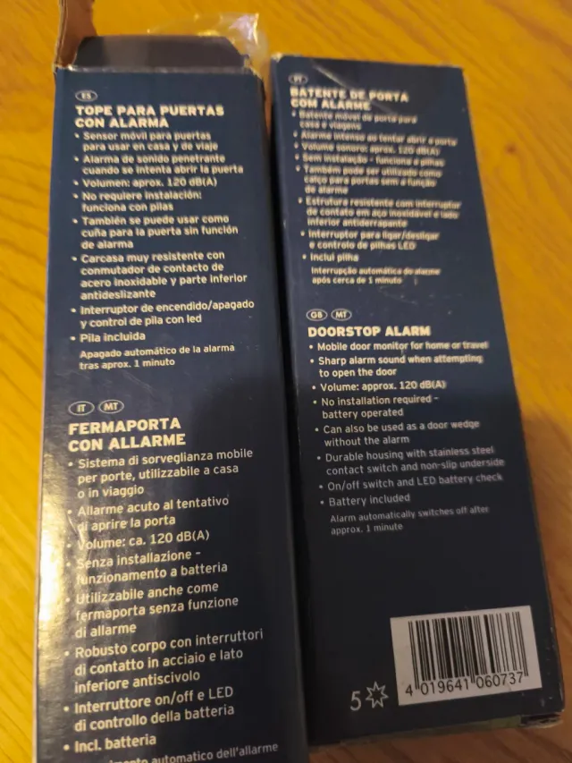 Topes de puerta con alarma 120 dB(A)
