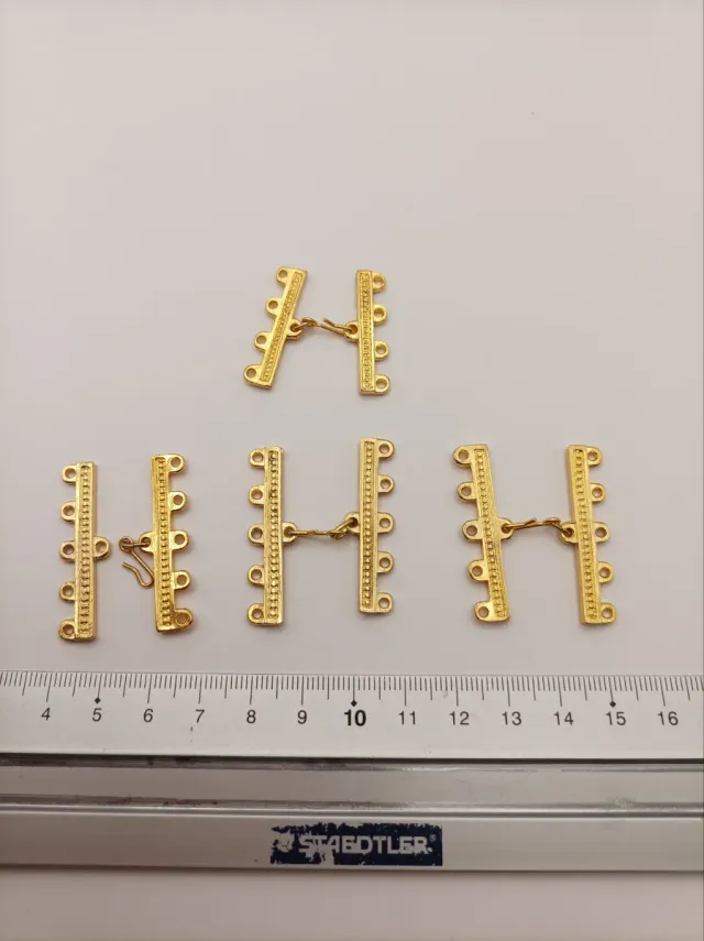 Lote 3 cierres dorados 5 hilos