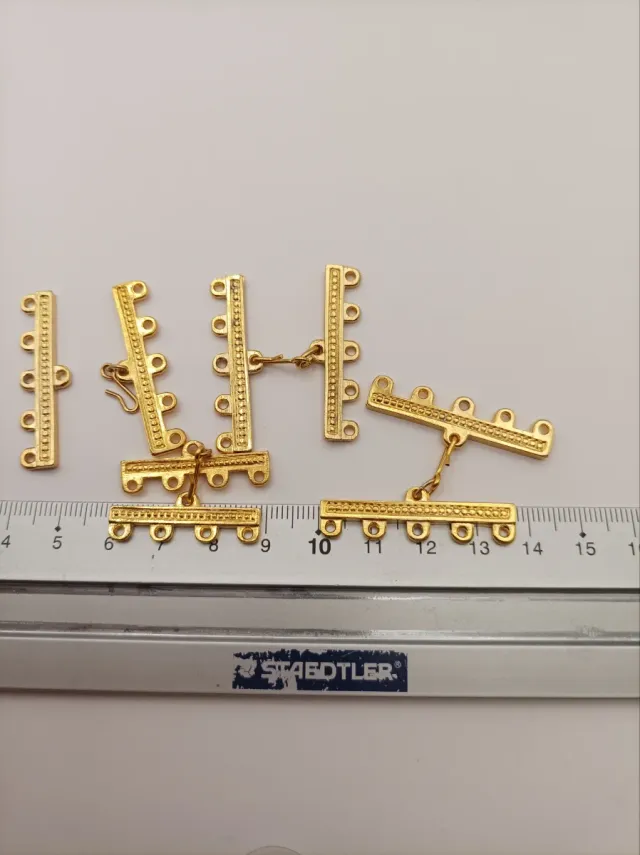 Lote 3 cierres dorados 5 hilos