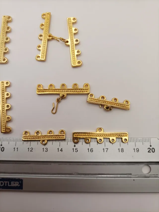 Lote 3 cierres dorados 5 hilos