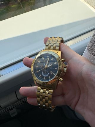 Reloj Cronógrafo Lanscotte Nuevo Dorado