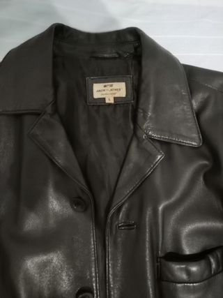 Chaqueta Piel Hombre Jack & Jones Negra Talla L