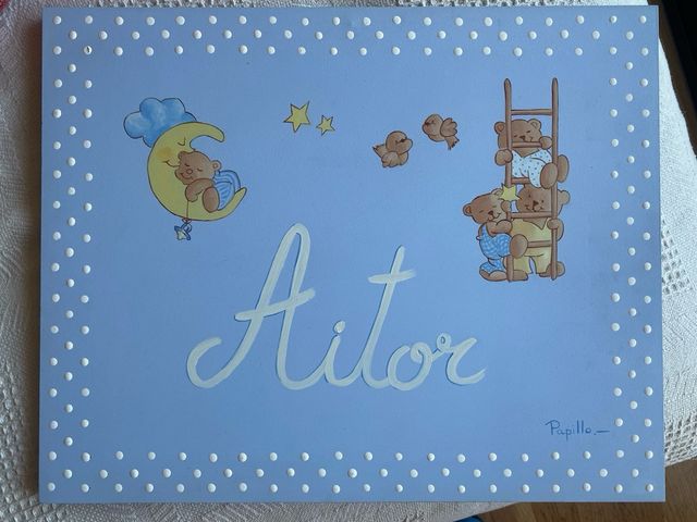 Cuadro infantil personalizado pintado a mano