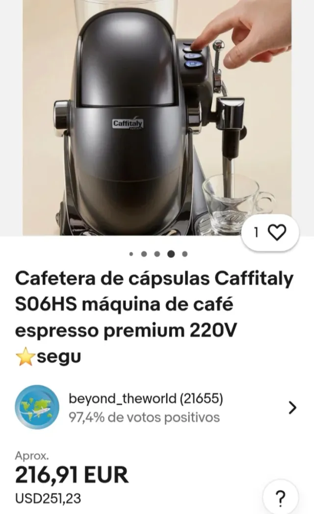 Cafetera Cápsulas Caffitaly Plata