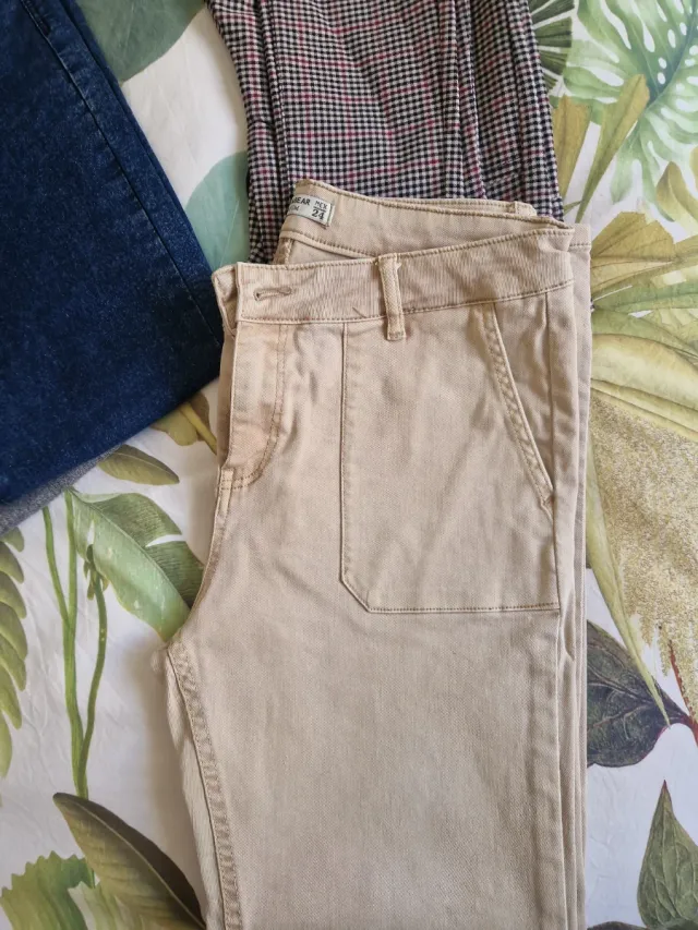 Pack 4 pantalones: beige, azul, gris, cuadros