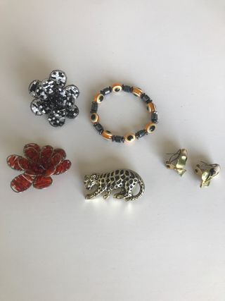 Lote Bisutería: Broches, Pendientes y Pulsera