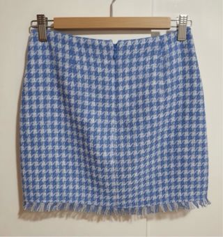 Falda pata de gallo azul y blanco