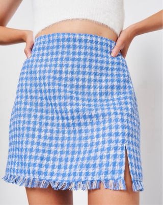 Falda pata de gallo azul y blanco