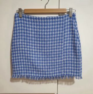 Falda pata de gallo azul y blanco