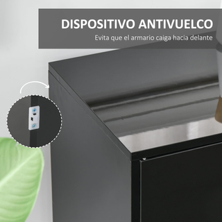 Mobiletto Multiuso Nero con 2 Cassetti e 2 Armadie