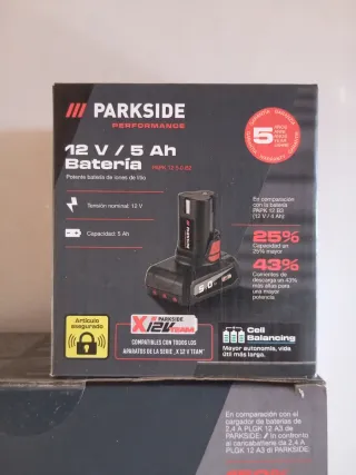 Parkside 12V Batería 5Ah y Cargador 6A