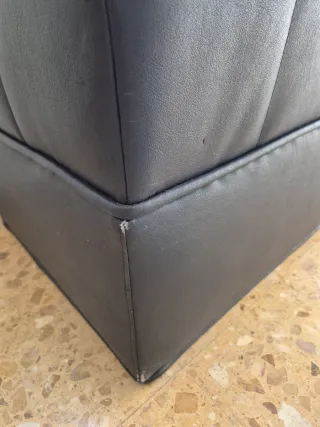 Banco polipiel negro 140x47x40 cm