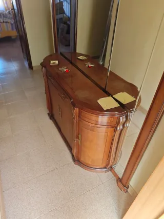 Mueble recibidor y espejo madera