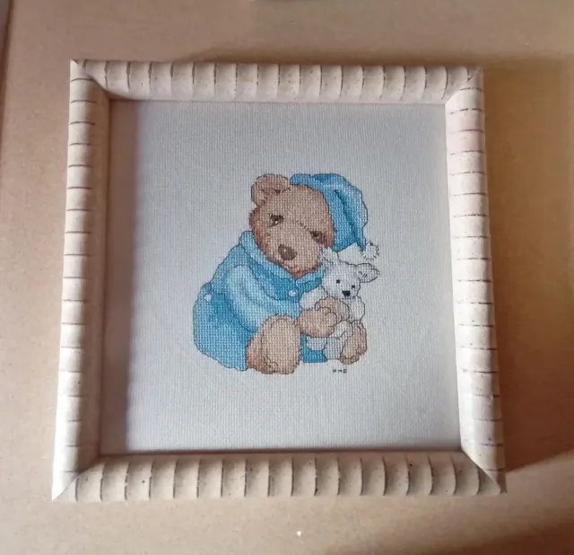 3 Cuadros Infantiles Punto de Cruz Ositos