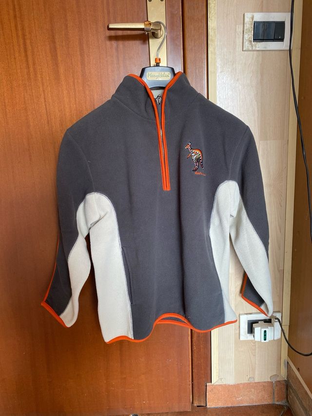 Felpa unisex pile grigio arancio beige