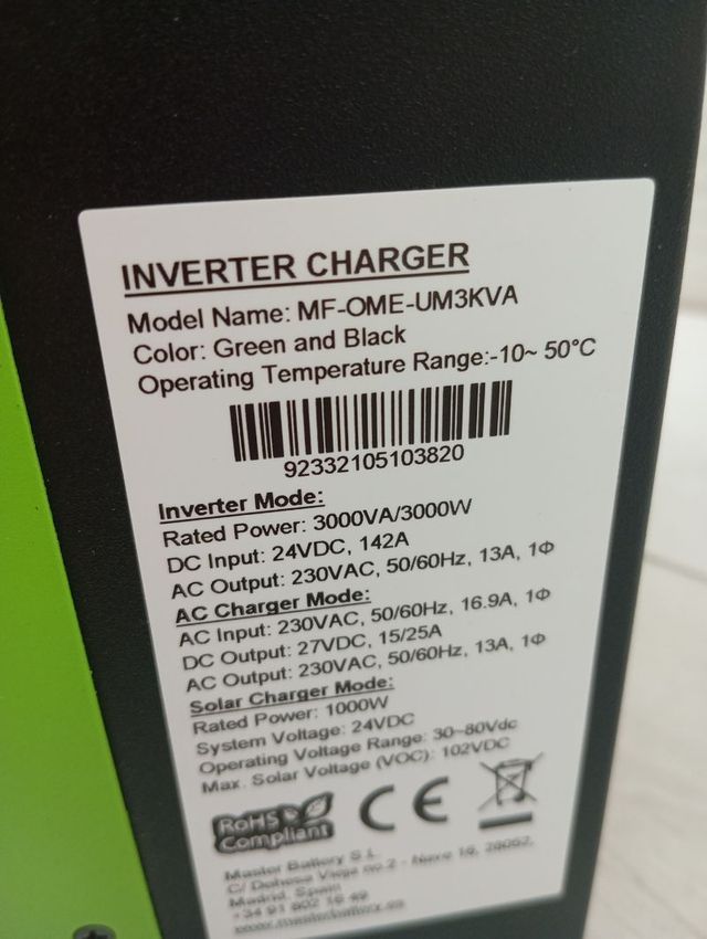 Master U-Power Inverter Caricabatterie Ibrido UM 3000W