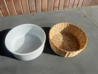 Pirofila ceramica con cestino vimini