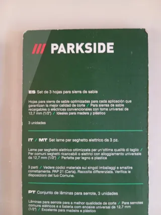 Parkside Set 9 Hojas Sierra Sable