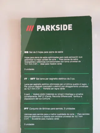 Parkside Set 9 Hojas Sierra Sable
