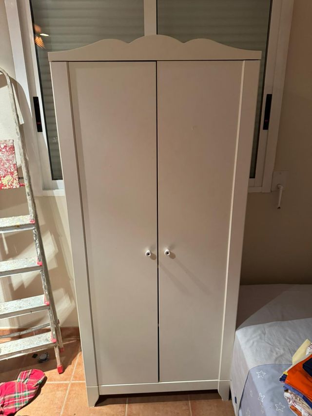 Armario blanco 2 puertas madera