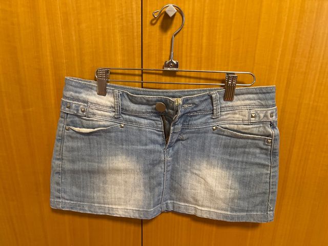 Mini falda tejana clara