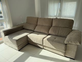 Sofá cheslong 3m x 1,60m tela beige