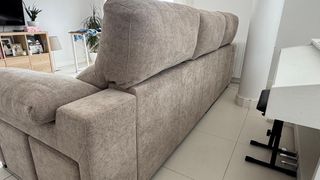 Sofá cheslong 3m x 1,60m tela beige